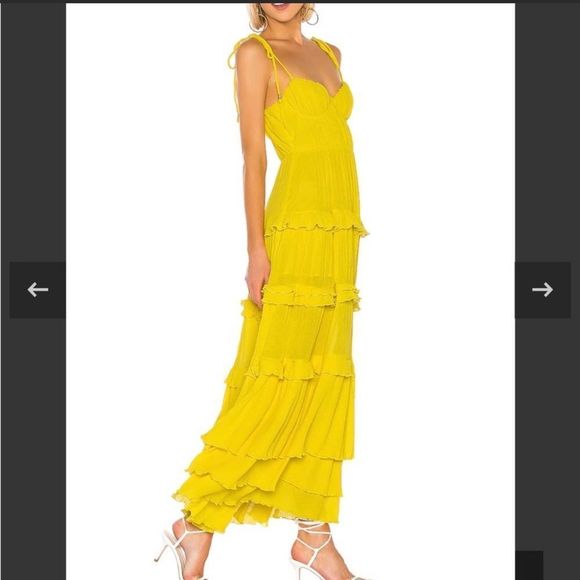 Tularosa tinsley dress revolve yellow womens dress size medium New with label - Picture 3 of 6
